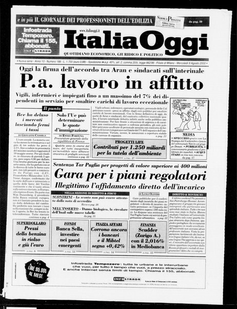 Italia oggi : quotidiano di economia finanza e politica